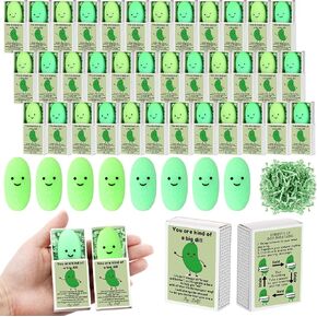 Wettarn 24 Sets Appreciation Pickle Gifts Cute Stress Balls with Support Gift Boxes Inspirational Gifts for Employee Coworker Staff Friends Office Thank You Party Favors Positive Gifts