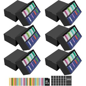 6 Pack Trading Card Storage Box, 1600 Count Card Storage Box with 48 Card Dividers, Bulk Card Storage Boxes Sports Card Storage Cases Trading Card Box for Basketball Card Sports Cards Collector