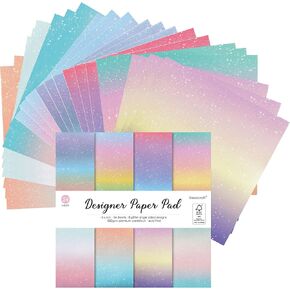 24 Sheets 6 x 6 Glitter Shining Ombre Pastel Cardstock Scrapbook Decorative Paper for Card Making Journaling Origami Scrapbook Paper Scrapbooking Supplies Spring