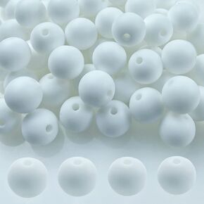 Silicone Beads, 100pcs 9mm Silicone Round Beads for Keychain Making Bracelet Necklace Earring Jewelry DIY Crafts Making(Blue)