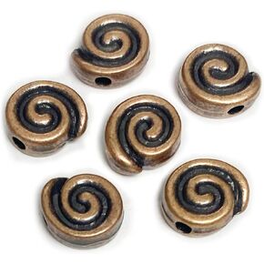 Tibetan Silver Spacer Beads - Flat Beads for Jewelry Making Kit, Bulk 67pcs, 10mm