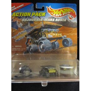 Hot Wheels JPL Sojourner Mars Rover Action Pack with Mission Accomplished July 4, 1997 Limited Edition 1:64 Scale Die Cast Play Set