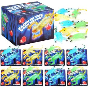 24 Pack Valentines Day Home Cards with Glow in the Dark Lizards لتمديد لعبة تملق الإجهاد المملوءة للأطفال ، فصول الفصول الدراسية جوائز عيد الحب لصالح لعبة ...