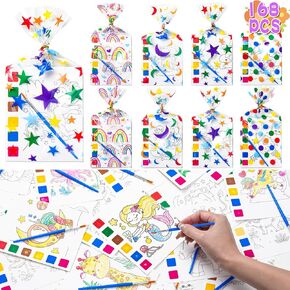 حفلات الحفلات للأطفال 24 Pack (192 PCS) كتب التلوين المائية مع Goodie Bag Stuffers for Boys Girls Activity Books for Ages 4-8 Art Craft Kit Justroom School Gifts Hompresss Supplies Party