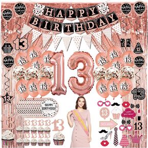 18th birthday decorations for girls - rose gold party Banner,happy birthday balloon,party decorations (18 birthday)