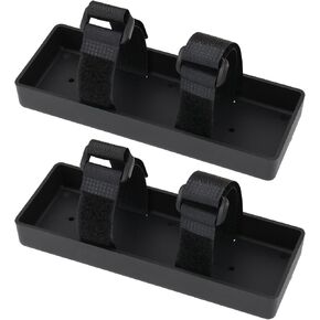 2Pcs RC Car Battery Box Tray 145 x 49mm RC Car Accessory for 1/8 1/10 AXIAL SCX10 D90 RC Crawler Car with Antiskid Tie Black