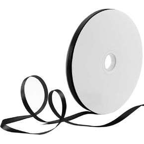 100 Yards 1/4 Inch Black Satin Ribbon, Solid Fabric Ribbon Roll for Gift Wrapping, Floral Bouquets, Wedding, Party, Hair, Decoration, Bow and Craft