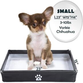 MEEXPAWS Dog Pee Pad Holder Foldable, Puppy Pad Holder Liner Base High Side, Dog Litter Box Indoor for Large Dog 32’’x22’’, Training Pad Holder Leak-Proof, Potty Pad Holder for Dogs Easy Clean
