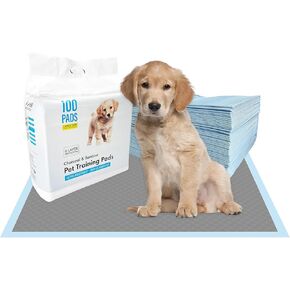 Charcoal Dog and Puppy Pet Training Pee Pads with Activated Charcoal Bamboo Odor Control, Super Quick Absorbent, Large Puppy Pee Pads for Dogs,Cats 6-Layer Leak-Proof Dog Pads, 24 x 24-100 Count