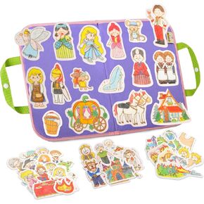 CHEFAN Felt/Flannel Board Story Set of 4, PRECUT Felt Pieces for Preschool Toddlers, Three Little Pigs|Goldilocks and Three Bears|Hansel and Gretel|The Hare and Tortoise