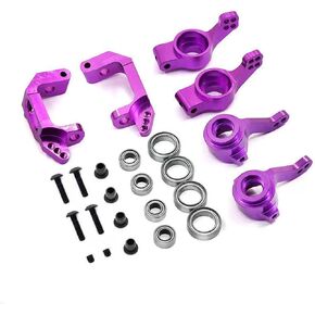 Aluminum RC Steering Knuckle Hub Upgrade Parts Kits 102210 102010 102011 102212 102012 Part Compatible with HSP Redcat Racing Lightning Volcano EPX Monster 1/10 RC Model Car Truck (Silver)