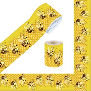 Bee Bulletin Borders 36Ft Bee Honey Bulletin Board Back to School Decoration Borders for World Bee Day Summer Party Home Office Decoration