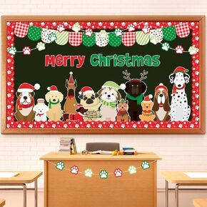 73Pcs Valentine's Day Pet Dog Bulletin Board Decoration Set Cute Puppy Heart Theme Cutouts for Classroom Wall Decor Wedding Anniversary Supplies