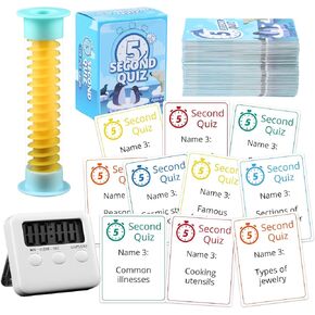 St. Patrick's Day 5 Second Game 108 Simple Question Cards Digital Timer and 5 Second Hourglass Question Card Game for Adult Family Party Travel Game Night Sleepover Think Fast and Shout Out Answer