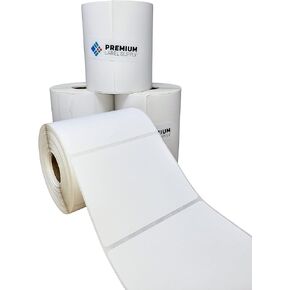 Premium Label Supply 4" x 3" Direct Thermal Labels - 2000 Labels (4 Rolls of 500) - Top Coated - White - USA Made