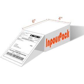 4" x 6" Fanfold Labels Direct Thermal Labels, Shipping Package Labels with Perforated line for Thermal Printers (500 Labels/Stack, 1 Stack)