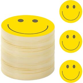 24 Pack Smile Face Sticky Notes Yellow Sticky Notepads Funny Sticky Memo Pads Round Self-Stick Note for School Classroom Office Party Decor Supplies, 480 Sheets