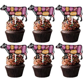 18pcs Glitter Parts of Cow Dessert Cupcake Topper Pick for Cow Beef Theme Decor Supplies Men Women Happy Birthday Party Decorations
