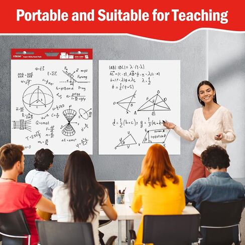 Thickened Sticky Easel Pad, 25 x 30 Inches Flip Chart Paper for Teachers, Giant Self-Stick Chart Paper for Wall, Anchor Chart Paper for Office School Classroom, 60 Sheets/2 Pads Easel Paper in Saudi Arabia