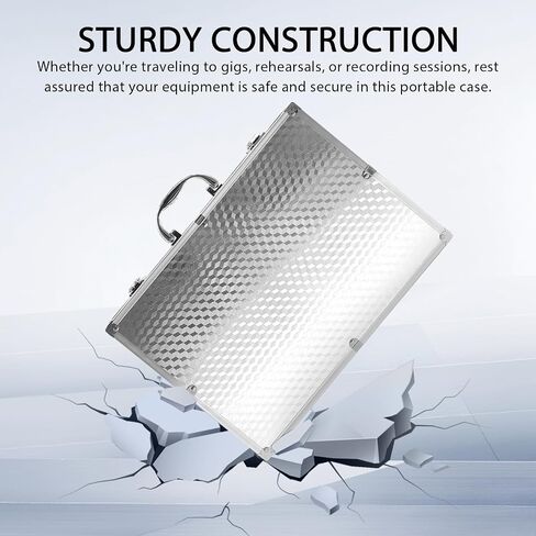Pro Medium Size Audio Device Microphone Carrying Case, Customizable case with Pre-Diced Foam, Aluminum Alloy Sturdy Build, Ideal Compatible with Audio Device Wireless Mic System Storage cover in Saudi Arabia
