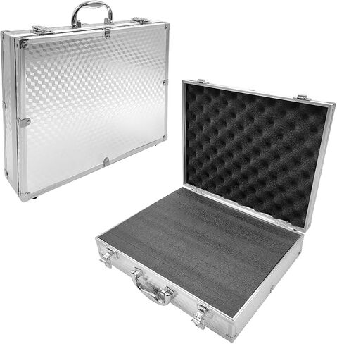 Pro Medium Size Audio Device Microphone Carrying Case, Customizable case with Pre-Diced Foam, Aluminum Alloy Sturdy Build, Ideal Compatible with Audio Device Wireless Mic System Storage cover in Saudi Arabia