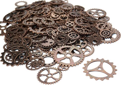 Aokbean 150 Gram متنوعين Steampunk التروس خمر ملون مختلط سحر المعادن المجوهر in Kuwait