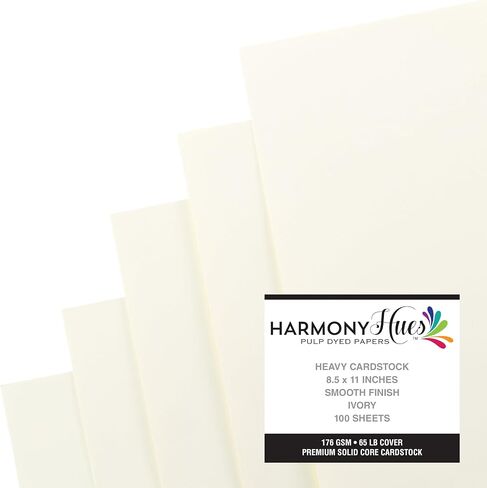 Cardstock 12 x 12 Paper Pack - 65lb Smooth Card Stock for Crafts, Cardmaking, Art Projects - 50 Square Scrapbook Sheets, 5 Assorted Colors - Double Sided with Solid Core, Primary in Kuwait