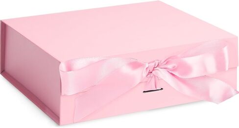 VGOODALL Black Gift Box,10.5 x 7.5 x 3.1 inches Gift boxes for Presents with Lids, Magnetic Closure Collapsible Groomsman Proposal Box with Ribbon Used for Birthday, Anniversary in Kuwait