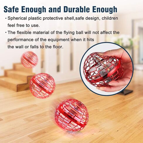Flying Ball Toys for Boys Grils: 2024 Fly Orb Cosmic Globe Boomerang Hover Ball, Hand Mini Drone, Flying Toy Fly Spinners for Kids Teens Adults Indoor Outdoor Toys (Red) in Saudi Arabia