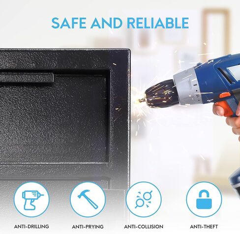 3.4 Cu.Ft Heavy Duty Drop Safe with Drop Slot for Business, 27" x 15.7"x 13.8", Depository Safe for Money with Drop Slot, Office Safe for Money and Mail, Black in Kuwait