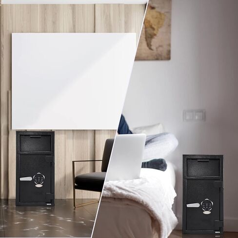 3.4 Cu.Ft Heavy Duty Drop Safe with Drop Slot for Business, 27" x 15.7"x 13.8", Depository Safe for Money with Drop Slot, Office Safe for Money and Mail, Black in Kuwait