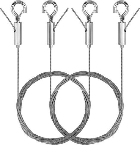 2pcs سلك قابل للتعديل للتعليق ، صورة مرآة ترقية صورة معلقة سلك شاق 2MX 1.5 مم ، حبل سلك الفولاذ المقاوم للصدأ للعمل الفني الثقيل ، والضوء ، ومصباح معلقة حتى 30 كجم (66 رطل) in Kuwait