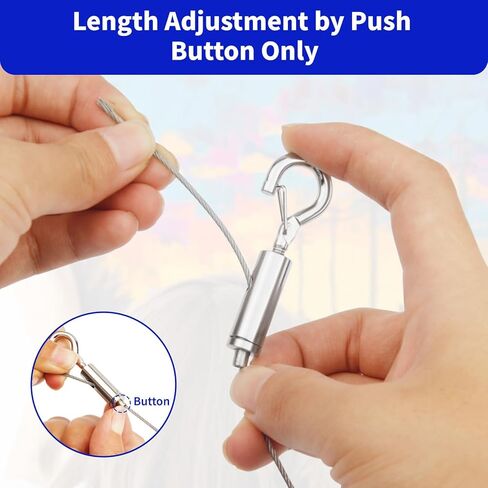 2pcs سلك قابل للتعديل للتعليق ، صورة مرآة ترقية صورة معلقة سلك شاق 2MX 1.5 مم ، حبل سلك الفولاذ المقاوم للصدأ للعمل الفني الثقيل ، والضوء ، ومصباح معلقة حتى 30 كجم (66 رطل) in Kuwait