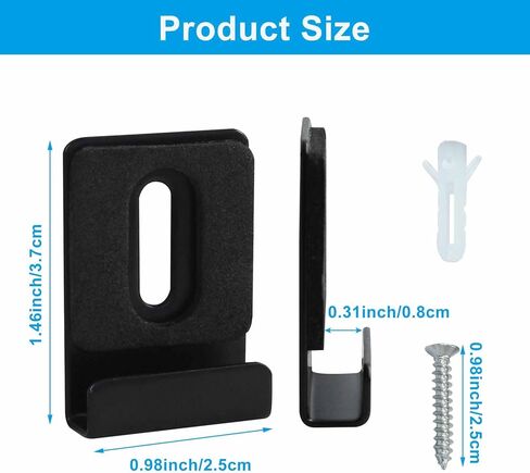 8Pcs Metal Mirror Clips, Heavy Duty Mirror Holder Wall Mounting Mirror Hooks with Screws, Frameless Mirror Clips for Billboard, Picture (Black) in Kuwait