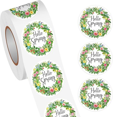 Heyfibro 500 PCS 1.5 Inch Spring Thank You Stickers Roll for Adults, Gift Packing, Cards, Candy Bags, Envelopes, Party Supplies(Spring Wildflowers) in Kuwait