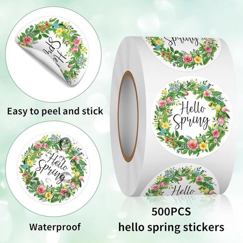Heyfibro 500 PCS 1.5 Inch Spring Thank You Stickers Roll for Adults, Gift Packing, Cards, Candy Bags, Envelopes, Party Supplies(Spring Wildflowers) in Kuwait