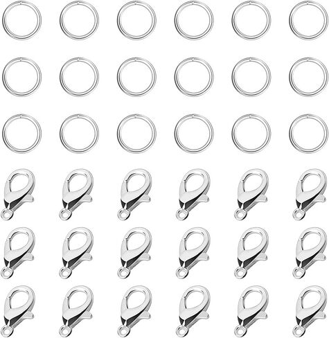 300 PCS Classster Clasps ومجموعة حلقات القفزة المفتوحة ، مشابك مجوهرات جراد البحر مخلب لمجوهرات صنع النتائج والأساور تخزين المواد عيد الميلاد (الذهب ، الفضة) in Kuwait