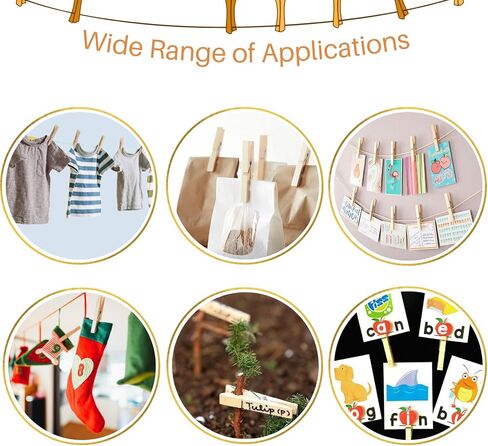 Clothes Pins Wooden,46 Pack,3.55 Inch,Natural Wood,Rust Resistant Wooden Clothespins,Heavy Duty Wooden Clothes Pins for Laundry,Clothes Pins for Craft,Wooden Clips for Pictures in Saudi Arabia