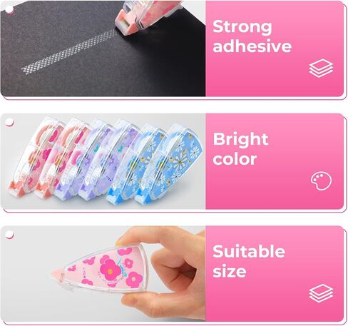 M&G 6 Pack Double Sided Glue Tape Roller, 48M/157 FT Scrapbook Tape Supplies, Glue Tape Double-Sided Adhesive Tape Runner for Scrapbooking School Office Home Journaling Supplies in Kuwait