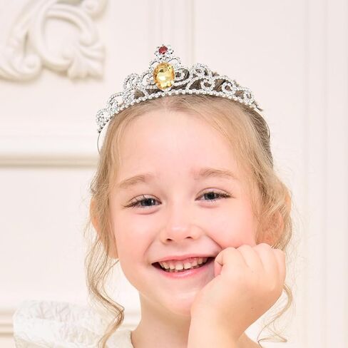 Lovelyshop Yellow Diamond Rhinestone Tiara Princess Belle Crown in Saudi Arabia