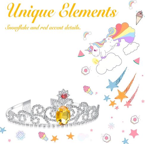 Lovelyshop Yellow Diamond Rhinestone Tiara Princess Belle Crown in Saudi Arabia