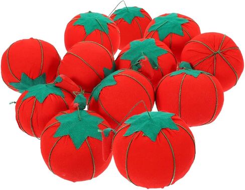IWOWHERO 12pcs Tomato Pin Tomatoes Household Cushion Sewing Tool Compact Cushion Sewing Supply Pin Pin Cushions for Sewing Cute Pin Rest Sewing Kit Round Fabric in Kuwait
