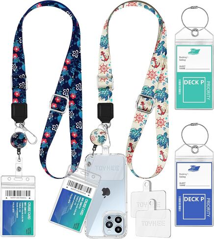حامل هاتف 2-in-1 Cruise Lanyard ، Crossbody حول بطاقات السفينة للهواتف المحمولة مع براكين قابلة للسحب علامات الأمتعة الخاصة بالكرنال الكاريبي كاريبيان 2 ، سلحفاة البحر ، سلحفاة البحر ، سلحفاة البحر ، سلحفاة بحرية in Kuwait