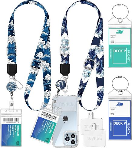 حامل هاتف 2-in-1 Cruise Lanyard ، Crossbody حول بطاقات السفينة للهواتف المحمولة مع براكين قابلة للسحب علامات الأمتعة الخاصة بالكرنال الكاريبي كاريبيان 2 ، سلحفاة البحر ، سلحفاة البحر ، سلحفاة البحر ، سلحفاة بحرية in Kuwait