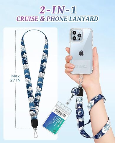 حامل هاتف 2-in-1 Cruise Lanyard ، Crossbody حول بطاقات السفينة للهواتف المحمولة مع براكين قابلة للسحب علامات الأمتعة الخاصة بالكرنال الكاريبي كاريبيان 2 ، سلحفاة البحر ، سلحفاة البحر ، سلحفاة البحر ، سلحفاة بحرية in Kuwait