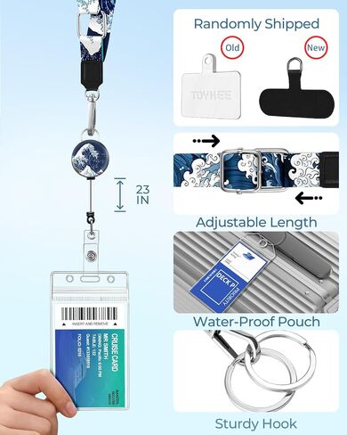 حامل هاتف 2-in-1 Cruise Lanyard ، Crossbody حول بطاقات السفينة للهواتف المحمولة مع براكين قابلة للسحب علامات الأمتعة الخاصة بالكرنال الكاريبي كاريبيان 2 ، سلحفاة البحر ، سلحفاة البحر ، سلحفاة البحر ، سلحفاة بحرية in Kuwait