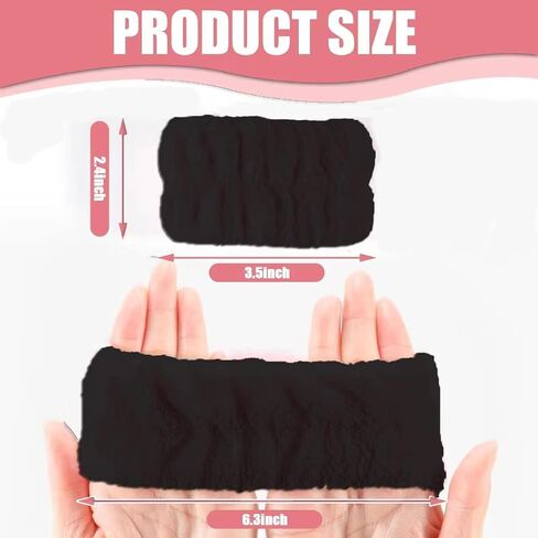 8Pcs Anmieciu Microfiber Spa Wristbands - Wrist Towels for Face Washing, Arm Bands to Prevent Liquid Spilling (Black) in Saudi Arabia