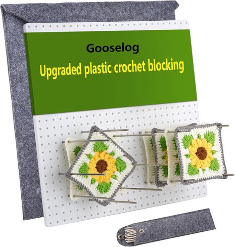 13"Plastic Blocking Boards for Crochet Projects with 20 pegs Granny Square Yarn Blocking Board Plastic Crochet Blocking Board for Knitters in Saudi Arabia