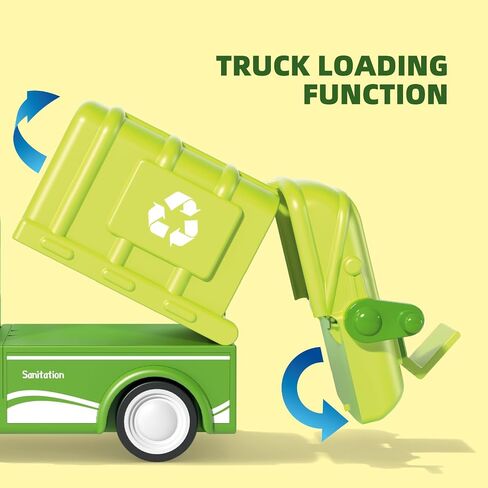 Garbage Truck for 1 2 3 4 Years Old Toddlers, Realistic Car with Trash Can Lifter and Dumping Function, Kids Play Vehicles with Sound & Light, Toys for Boys and Girls Christmas Birthday Gifts in Saudi Arabia