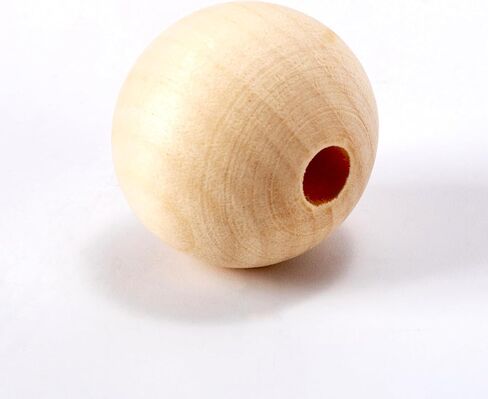 100Pcs 20mm Natural Round Wooden Beads Unfinished Round Ball Loose Beads Crafts for DIY Crafts Home Decoration in Saudi Arabia